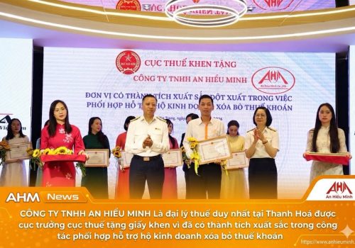 AN HIỂU MINH VINH DỰ NHẬN GIẤY KHEN CỦA CỤC THUẾ VÌ THÀNH TÍCH HỖ TRỢ HỘ KINH DOANH CHUYỂN ĐỔI TỪ THUẾ KHOÁN SANG KÊ KHAI